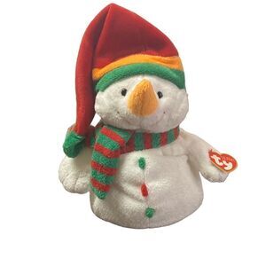 TY Pluffies 2003 Snowman Melton Plush Stuffed Animal with Hang Tag